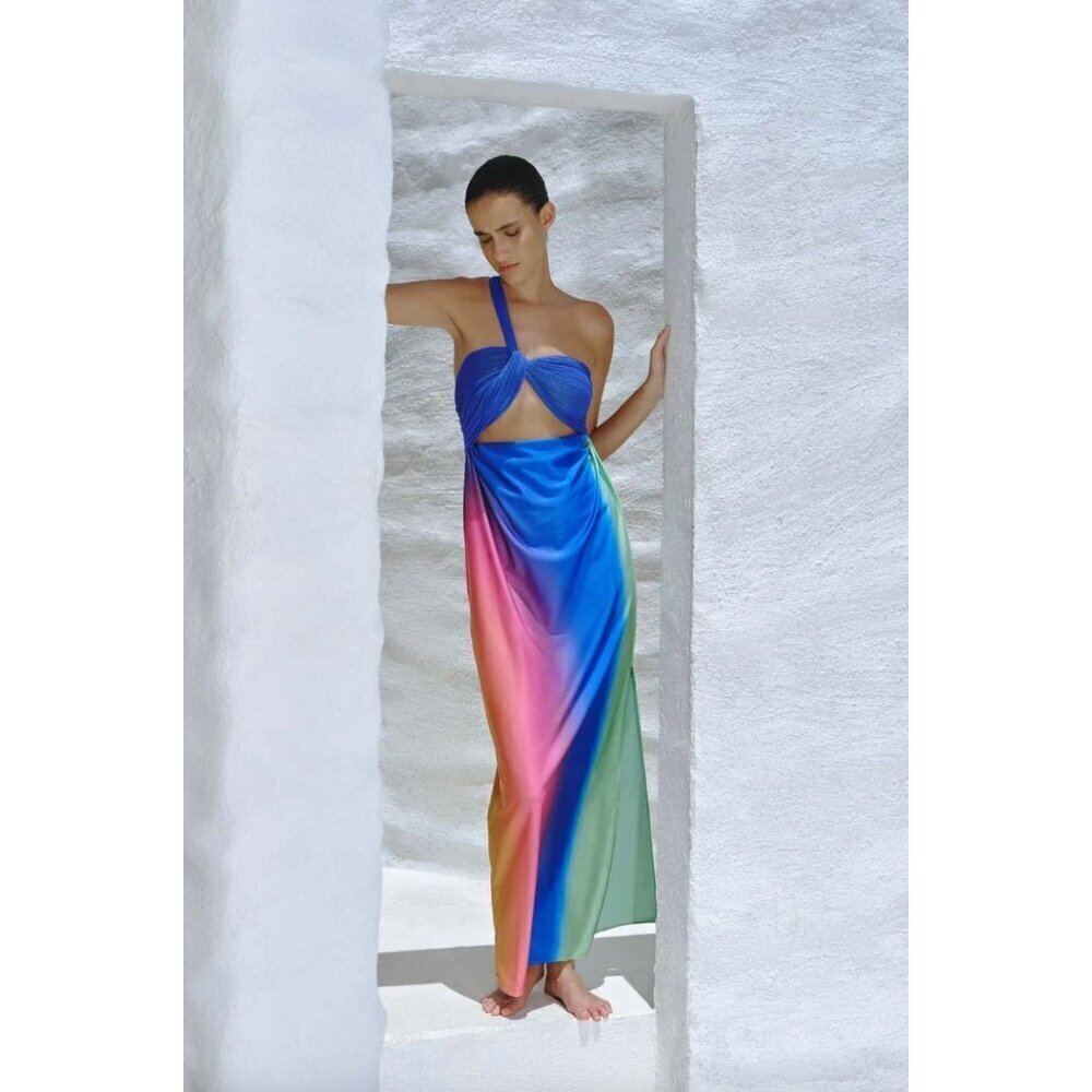 Baobab Eliza One Shoulder Maxi Dress Dawn Womens Size Large